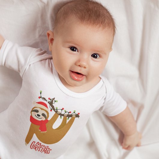 Frohe Weihnachten Sloth | Urlaub Baby Strampler