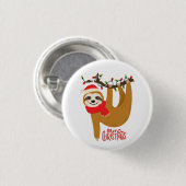 Frohe Weihnachten Sloth | Urlaub Button (Vorne & Hinten)