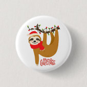 Frohe Weihnachten Sloth | Urlaub Button (Vorderseite)