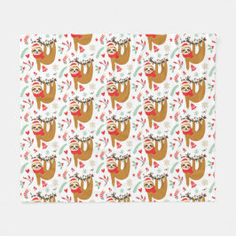 Frohe Weihnachten Sloth | Urlaub Fleecedecke