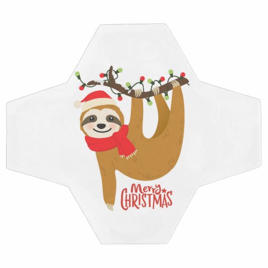 Frohe Weihnachten Sloth | Urlaub Fußball (Flach)