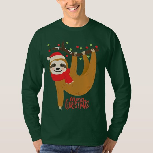 Frohe Weihnachten Sloth | Urlaub T-Shirt (Vorderseite)