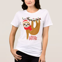 Frohe Weihnachten Sloth | Urlaub Tri-Blend Shirt
