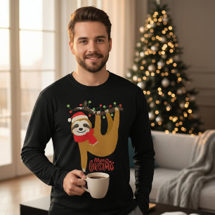 Frohe Weihnachten Sloth Urlaub Tri-Blend Shirt
