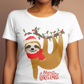 Frohe Weihnachten Sloth | Urlaub Tri-Blend Shirt