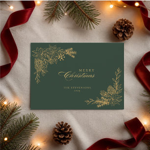 Frohe Weihnachten Smaragdgrüne Faux-Gold Nicht-Fot