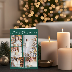 Frohe Weihnachten Smaragdgrüne Fotocollage gefalte
