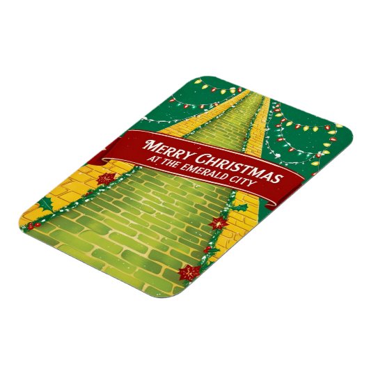 Frohe Weihnachten Smaragdstadt Feiertag Magnet (Linke Seite)