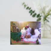 Frohe Weihnachten ~ Snow Village Postcard Postkarte (Stehend Vorderseite)