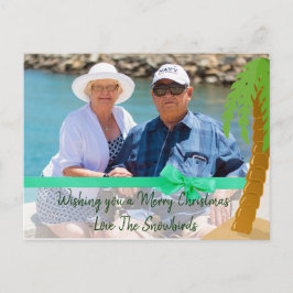 Frohe Weihnachten Snowbird Funny Palm Tree Card