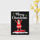 Frohe Weihnachten Snowboarden Weihnachtsmann Board Karte (Gelbe Blume)