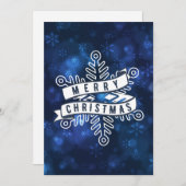 Frohe Weihnachten Snowflake Banner Blue Bokeh (Vorne/Hinten)