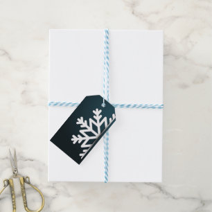 Frohe Weihnachten Snowflake Blue Geschenkanhänger