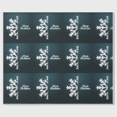 Frohe Weihnachten Snowflake Blue Geschenkpapier (Flach)