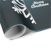 Frohe Weihnachten Snowflake Blue Geschenkpapier (Rolleneckpunkt)