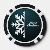 Frohe Weihnachten Snowflake Blue Pokerchips (Rückseite)