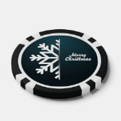 Frohe Weihnachten Snowflake Blue Pokerchips (Einzeln)