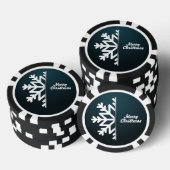 Frohe Weihnachten Snowflake Blue Pokerchips (Stapel)