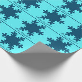 Frohe Weihnachten Snowflake Muster Blau Niedlich T Geschenkpapier (Ecke)