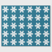 Frohe Weihnachten Snowflake Muster Blue White 2022 Geschenkpapier (Flach)