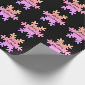 Frohe Weihnachten Snowflake Muster Ombre Pink Schw Geschenkpapier (Ecke)