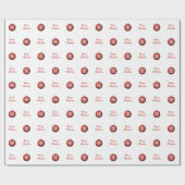 Frohe Weihnachten Snowflake Ornament Rot und Weiß Geschenkpapier (Flach)