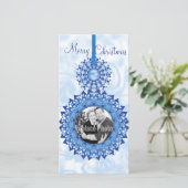 Frohe Weihnachten Snowflake Ornaments Fotovorlage (Stehend Vorderseite)