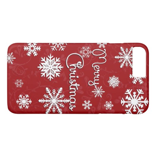 Frohe Weihnachten Snowflake Phone Case (Rückseite (Horizontal))