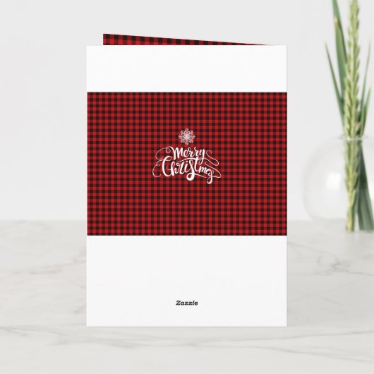 Frohe Weihnachten Snowflake Red Buffalo Foto (Rückseite)