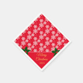 Frohe Weihnachten Snowflake Red Serviette (Ecke)