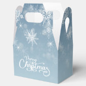 Frohe Weihnachten Snowflakes Blue Holiday Geschenkschachtel (Geöffnet)
