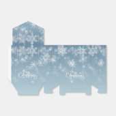 Frohe Weihnachten Snowflakes Blue Holiday Geschenkschachtel (Ungefaltet)