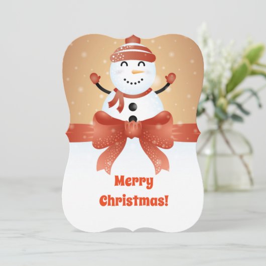 Frohe Weihnachten Snowman (Stehend Vorderseite)