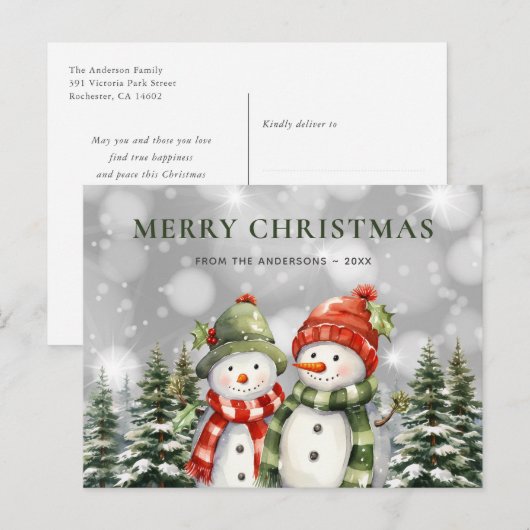 Frohe Weihnachten Snowman (Vorne/Hinten)