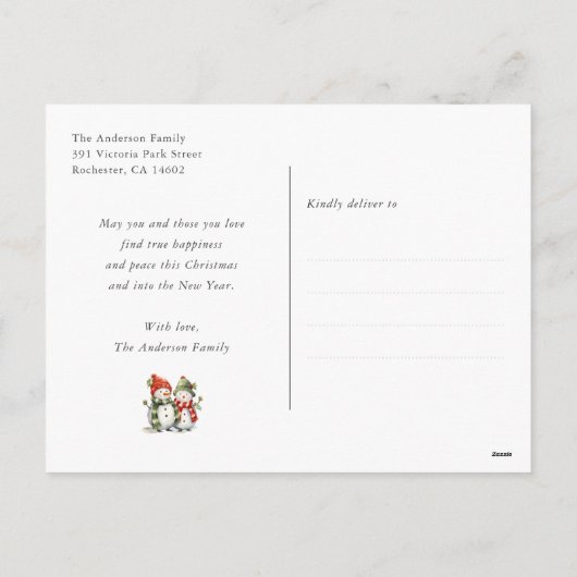 Frohe Weihnachten Snowman (Rückseite)