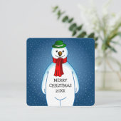 Frohe Weihnachten Snowman (Stehend Vorderseite)