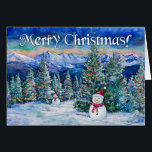 Frohe Weihnachten Snowman - 5" x 7" Art Card<br><div class="desc">Ich habe die Liebe, mithilfe von Procreate auf meinem iPad und meinem Wacom Sketch-Tablett auf meinem Windows-Desktop digitale Kunstwerke zu erstellen. Ich bin auch ein Amateurfotograf, der gerne meine Fotografien digital stilisiert, sowie ein Gyotaku-Künstler. Kürzlich habe ich in meinem Zazzle-Shop Aquarellkunstwerke wie dieses hier mit AI hinzugefügt. Ich verwende zwei...</div>