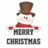 Frohe Weihnachten Snowman Aufkleber (Vorderseite)