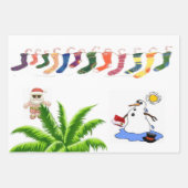 Frohe Weihnachten Snowman Beach Bum Santa Geschenkpapier Set (Vorderseite 3)