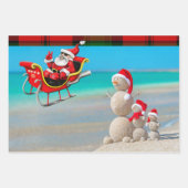 Frohe Weihnachten Snowman Beach Bum Santa Geschenkpapier Set (Vorderseite 2)