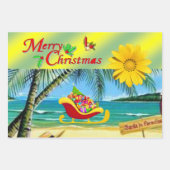 Frohe Weihnachten Snowman Beach Bum Santa Geschenkpapier Set (Vorderseite)