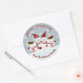 Frohe Weihnachten Snowman Custom Runder Aufkleber (Umschlag)