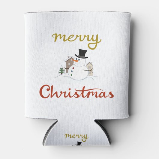 Frohe Weihnachten+Snowman Design Dosenkühler (Vorderseite)