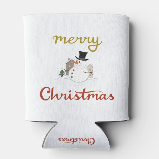 Frohe Weihnachten+Snowman Design Dosenkühler (Rückseite)