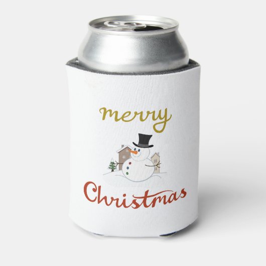 Frohe Weihnachten+Snowman Design Dosenkühler (Kanne Rückseite)