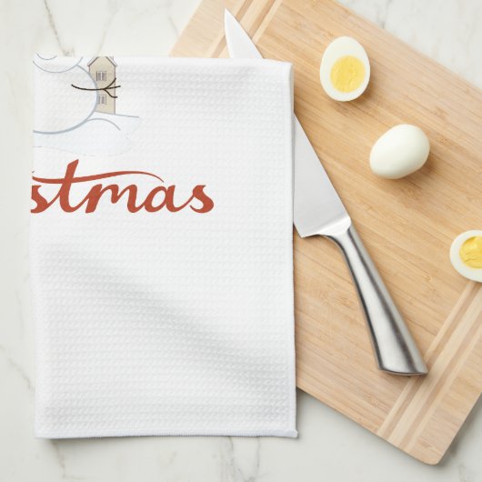 Frohe Weihnachten+Snowman Design Geschirrtuch (Viertel Falte)
