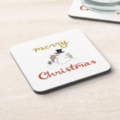 Frohe Weihnachten+Snowman Design Getränkeuntersetzer (Linke Seite)