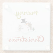 Frohe Weihnachten+Snowman Design Glasuntersetzer (Rückseite)