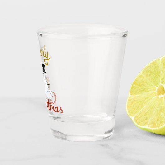 Frohe Weihnachten+Snowman Design Schnapsglas (Rechts)