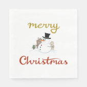 Frohe Weihnachten+Snowman Design Serviette (Vorderseite)